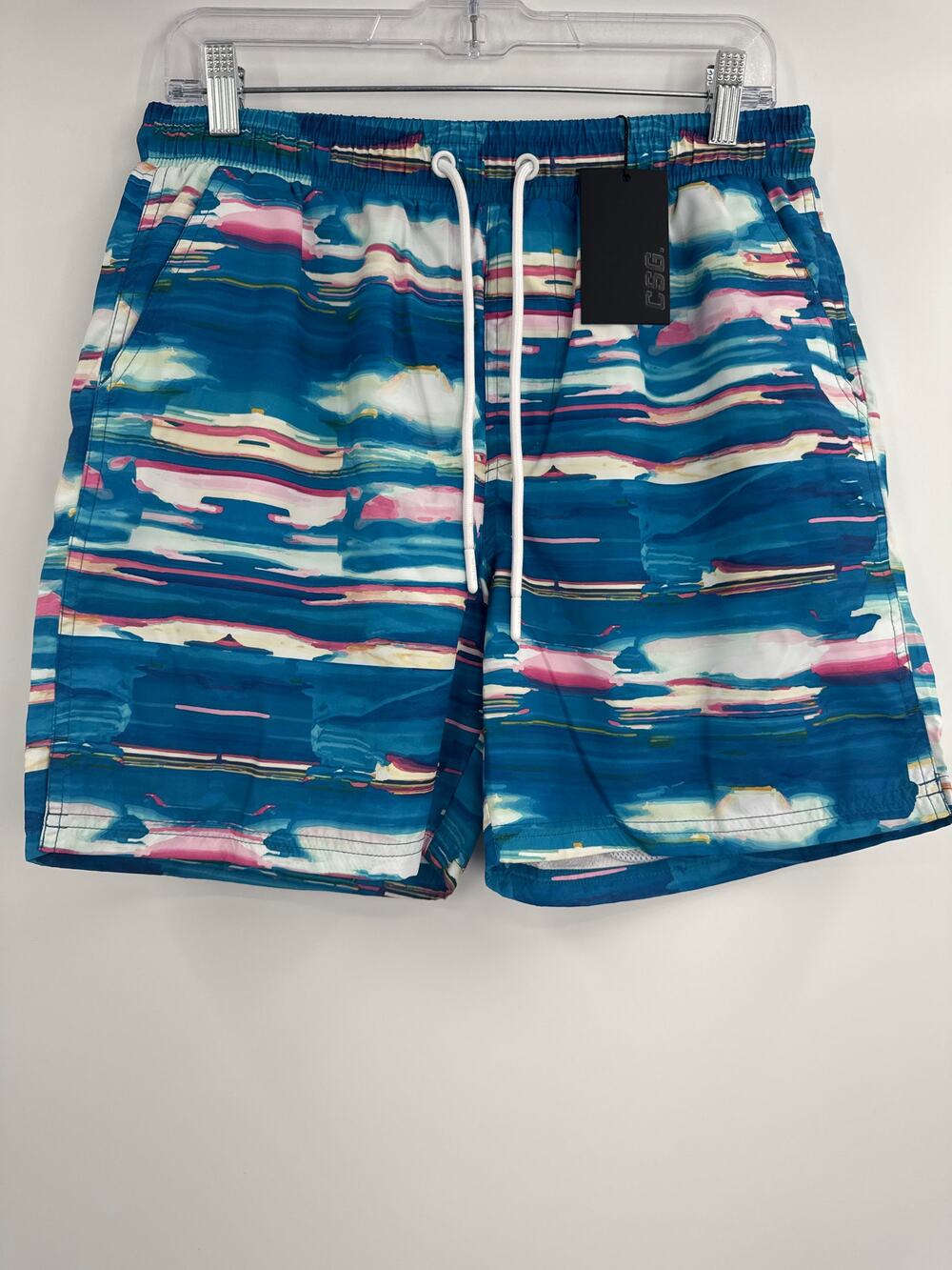 NWT CSG Swimming trunks elastic waistband & drawstring blue size M